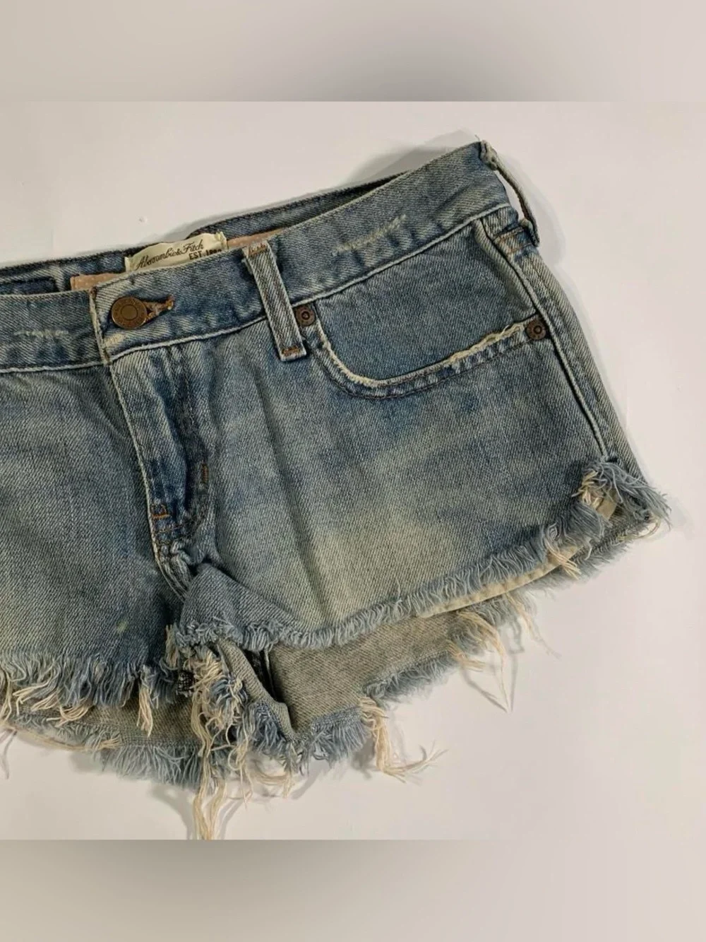 Y2K Abercrombie & Fitch Cutoff Denim Shorts Size 0 Low Rise